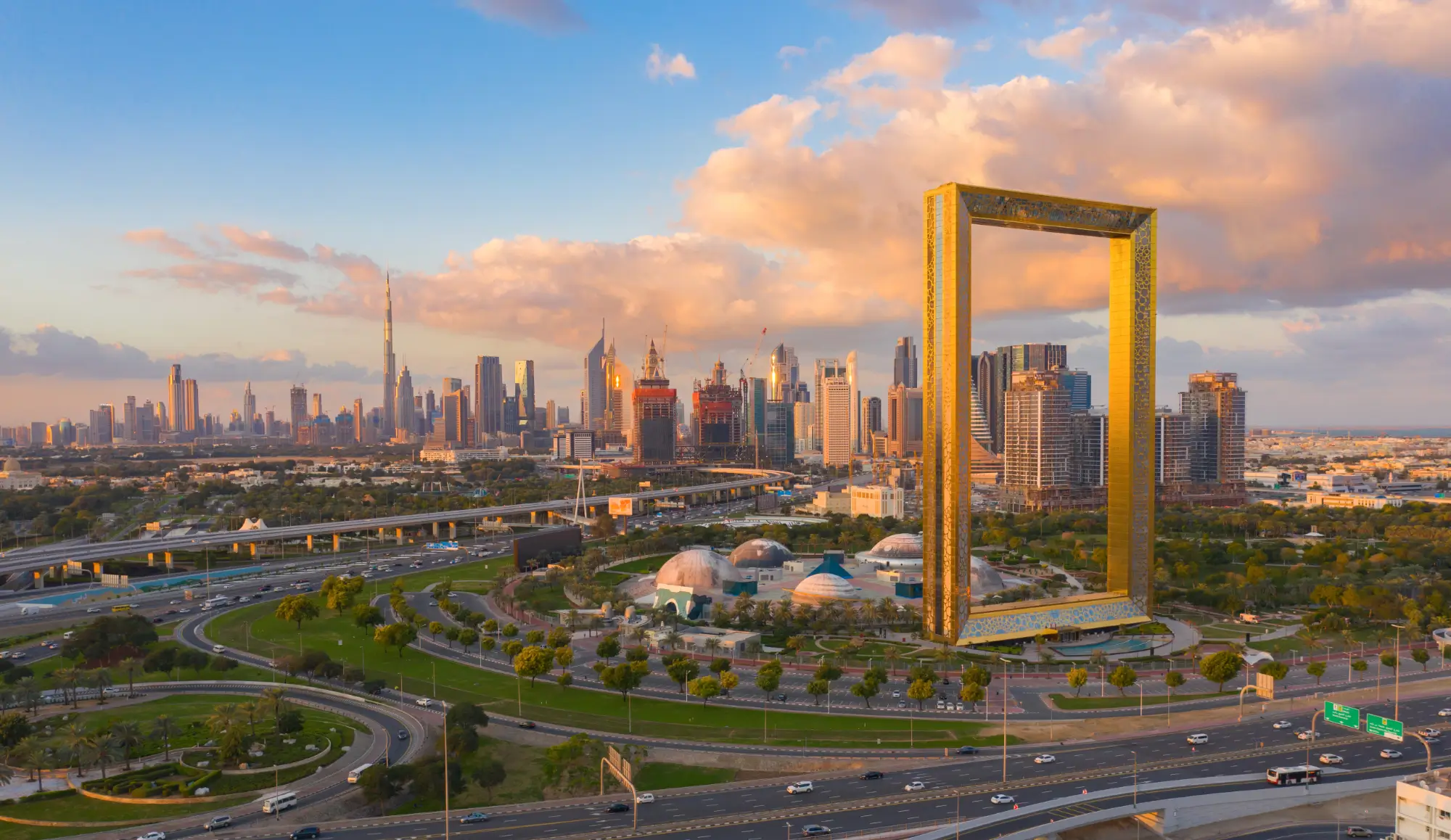 Dubai skyline with Burj Khalifa